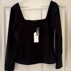NEW. Express Square Neck long sleeved double layers. Body Contour Collection.